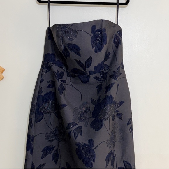 NWOT Alfred Sung Style D877NGM Floral Jacquard Strapless Sheath Gown, Size 16 - Picture 7 of 11